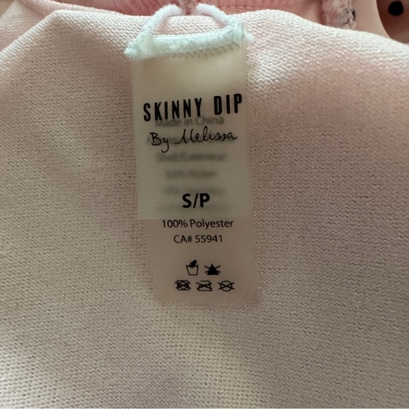 Skinny Dip One Shoulder Asymmetrical Swiss Polka Dot Ruffle Bikini Top Pink S - Picture 4 of 4